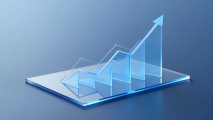 Modern blue abstract corporate background featuring glass architecture for financial market growth and business investment