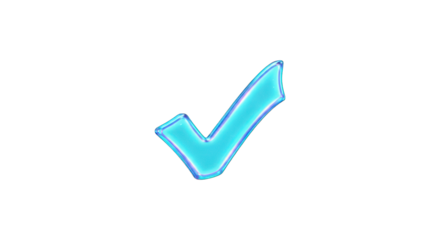 Vibrant Blue Checkmark Icon: Modern Symbol of Approval and Success on Black