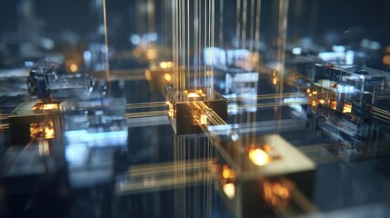 Vibrant Quantum Computer Chip With Superconducting Qubits and Intricate Circuits Showcasing Advancements in Technology and Design for Future Applications