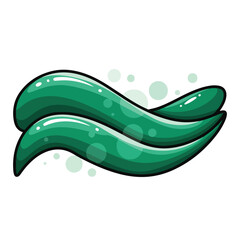 A cartoonish illustration of two green cucumbers