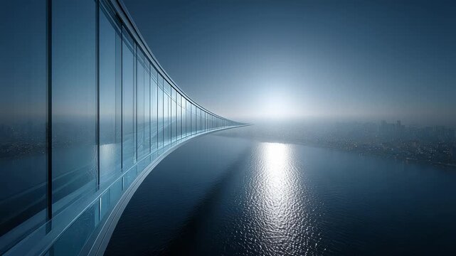 Coastal City Skyline Blends with Futuristic Architecture