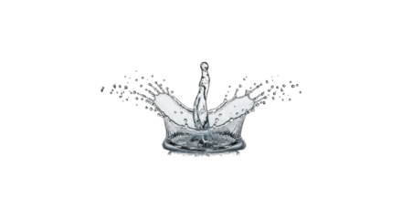 Dynamic Water Splash Crown on Black Background for Purity and Freshness