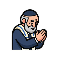 Fototapeta premium A bearded man in prayer