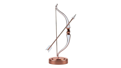 Elegant Rose Gold Bow and Arrow Trophy