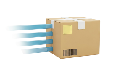 Fast Delivery Cardboard Box with Motion Lines