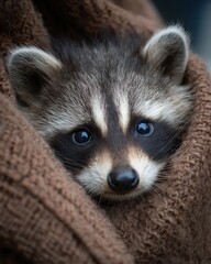 baby raccoon gentle eye contact, trust and recovery
