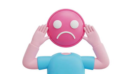 3D Sad Face Character
