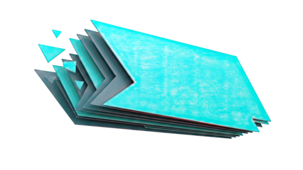 Abstract Teal Arrow Shapes Fragmenting