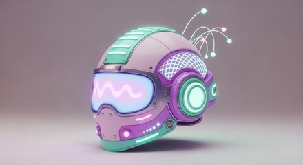 Futuristic headgear for virtual reality experiences showcasing advanced technology