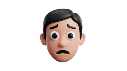 Fototapeta premium Worried 3D Cartoon Face