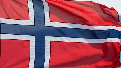 Waving flag of Norway