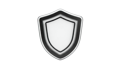 Modern Shield Icon with Chrome and Black Edges