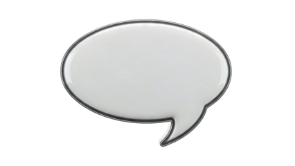 Blank White Speech Bubble with Dark Outline