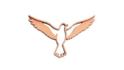 Orange Dove Silhouette with Wings Spread