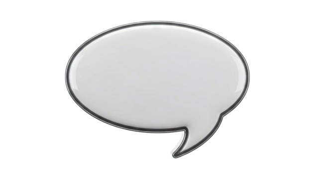 Blank White Speech Bubble with Dark Outline - Powered by Adobe