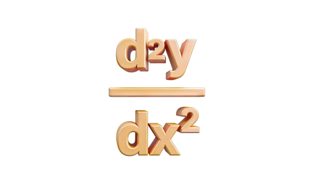 3D Render of Second Derivative Notation - Powered by Adobe