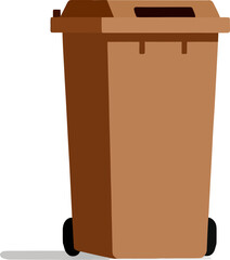 Brown Mobile Organic Waste Bin with Wheels for Industrial Use