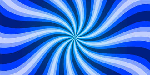 Abstract Blue Spiral Sunburst Background with Dynamic Swirl Rays