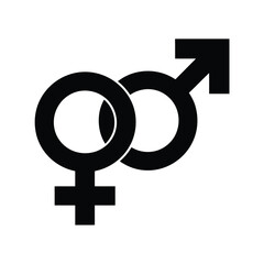 Male female symbol together representing gender equality