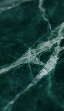 Close Up of Green Marble Stone with White Veins Texture Surface Background