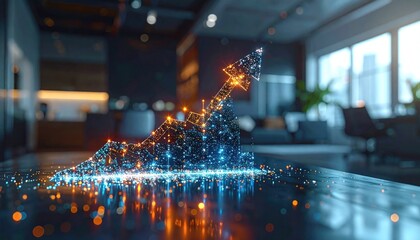 Abstract Digital Network Sculpture Symbolizing Innovation and Growth.