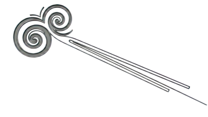 Black Swirl and Lines Abstract Design