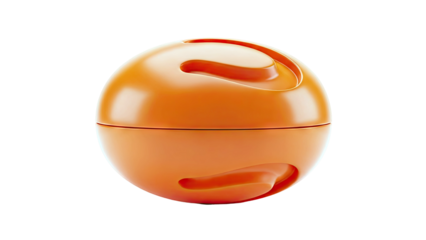 Orange Sphere with Swirl Design