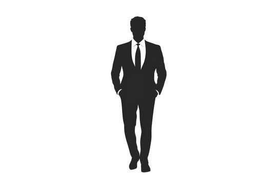 Silhouette of Sophistication: A refined silhouette of a well-dressed gentleman in a tailored suit, projecting an aura of confidence and professionalism.