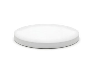 Minimalist white circular object on plain background