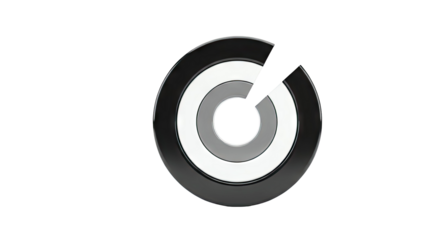 Abstract Circular Logo with Black, White, and Gray Rings