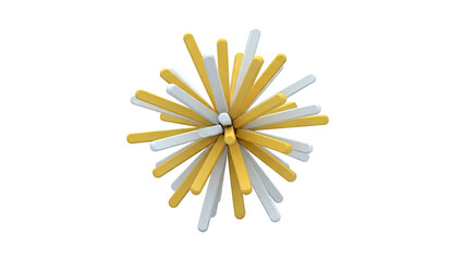 Abstract Starburst of Yellow and White Rods