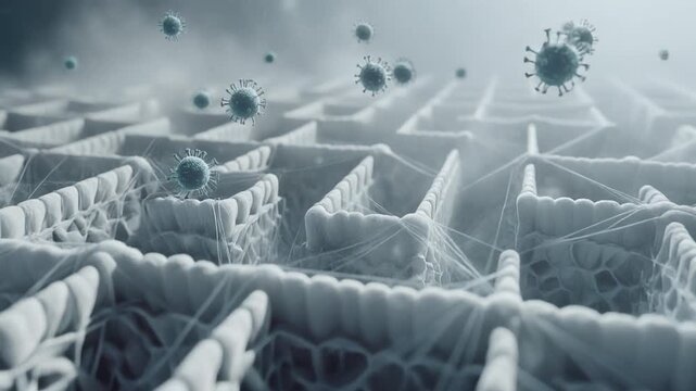 Virus movement in micro cellular structure