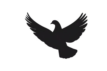 Soaring Pigeon Silhouette: A graceful silhouette of a pigeon with outstretched wings, symbolizing peace and freedom.