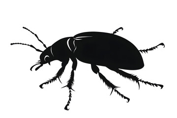 Silhouette of a Beetle: A bold, graphic silhouette captures the intricate form of a beetle, highlighting its unique features and design in a striking display.