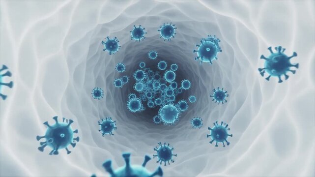 Virus particle movement in body stream