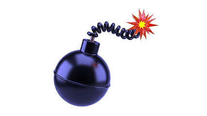 Obraz premium Exploding Bomb with Fuse