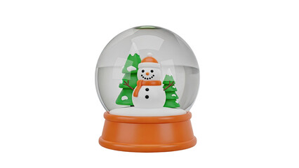 Snow Globe with Snowman and Trees
