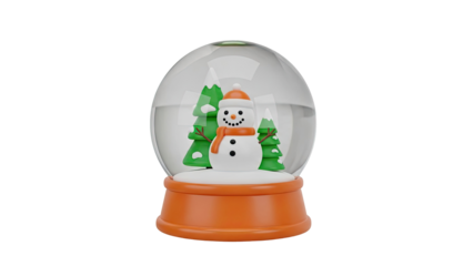 Snow Globe with Snowman and Trees