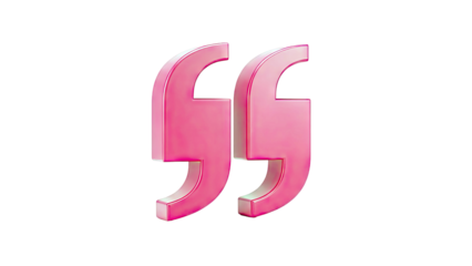 3D Pink Quotation Marks