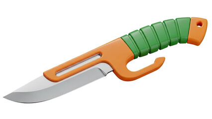 Orange and Green Handle Knife