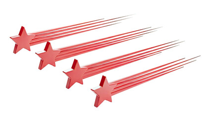 Four Red Shooting Stars