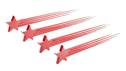 Four Red Shooting Stars