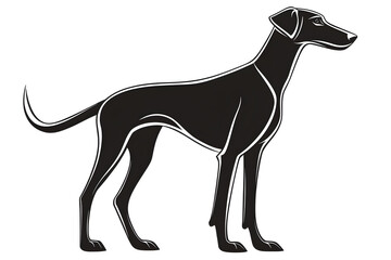 Fototapeta premium Elegant Canine Silhouette: A striking black silhouette of a graceful canine, rendered with clean lines, representing loyalty and companionship.