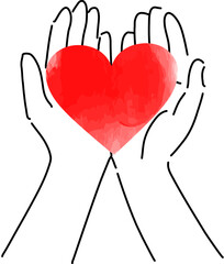 ハートを持つ両手、メンタルヘルス