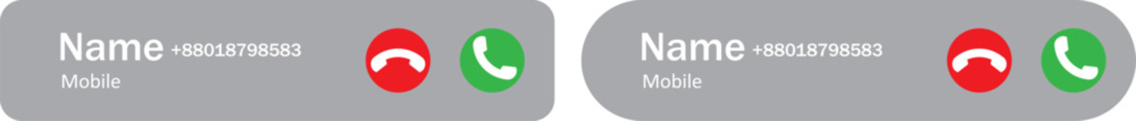 Phone call pop up icon. Calling notification graphic design. Mobile UI and app icons. Incoming caller symbol. Interactive call alert graphic design