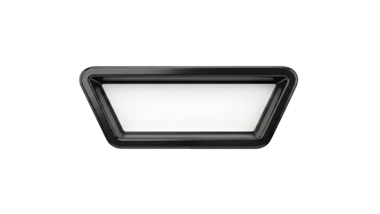 Black Glossy Beveled Trapezoidal Frame on White Background