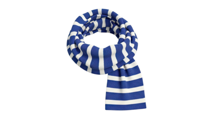 Blue and White Striped Scarf