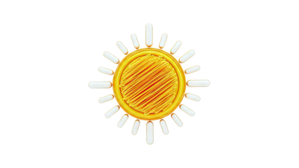 Golden Sun Icon with Ribbed Texture