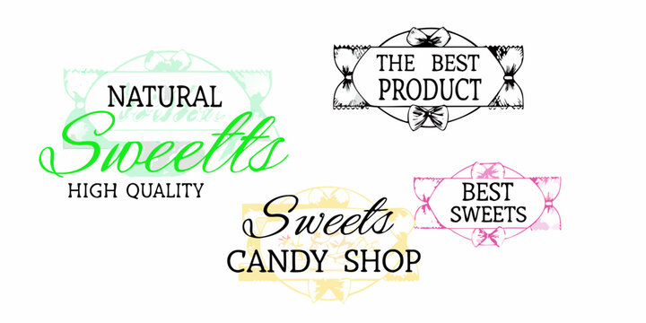 Colorful logo designs featuring sweet treats and natural product branding elements - Powered by Adobe