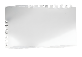 Torn edge of a silver foil sheet isolated on transparent background